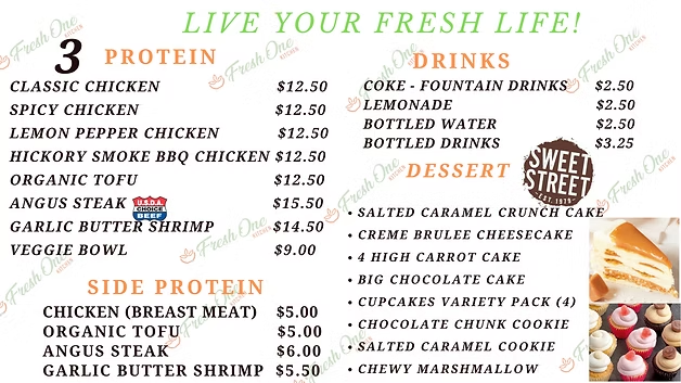 Fresh One Menu 2